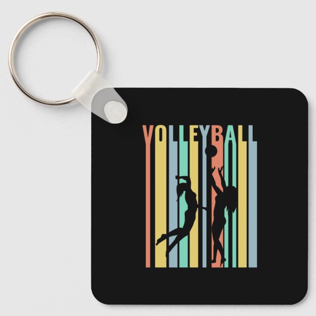 Volleyball  Beachvolleyball Retro Keychain (Front)