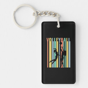 Volleyball Beachvolleyball Retro Keychain