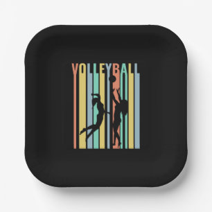 Volleyball  Beachvolleyball Retro  Paper Plate