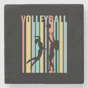 Volleyball Beachvolleyball Retro Stone Coaster