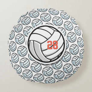 Volleyball Bedroom Decor Sports Player Number  Round Pillow