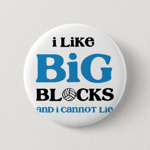 Volleyball Big BLOCKS 2 Inch Round Button