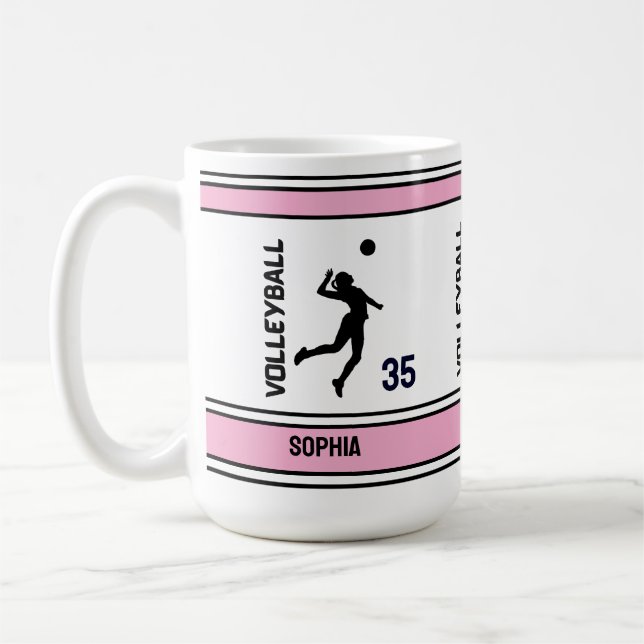 Volleyball Birthday Gift, Volleyball Girl Player Coffee Mug (Left)