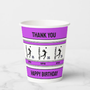 Volleyball Birthday Gift, Volleyball Girl Player Paper Cups