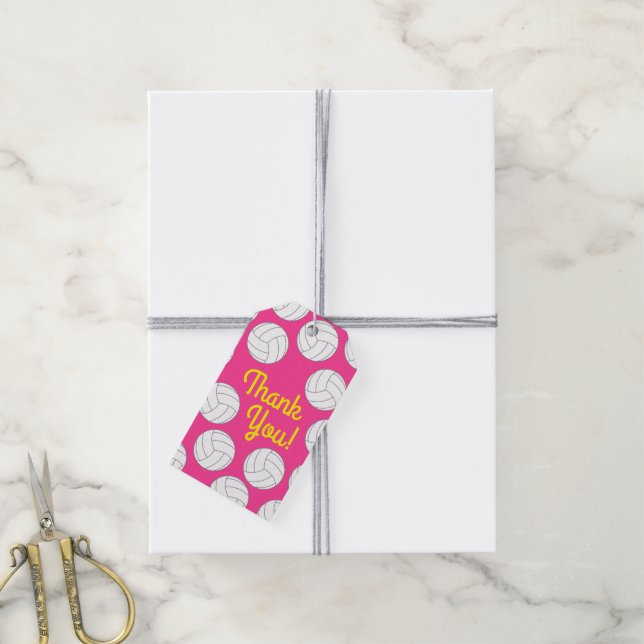 Volleyball Birthday Party Gift Tags (With Twine)