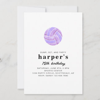 Volleyball Birthday Party Invitation 