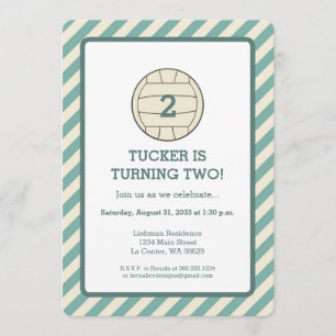 Volleyball Birthday Party Invitation
