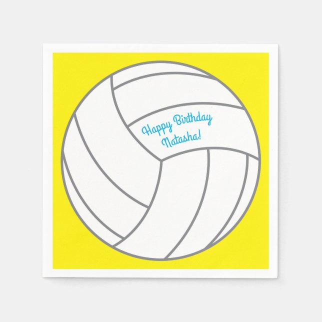 Volleyball Birthday Party Napkin (Front)