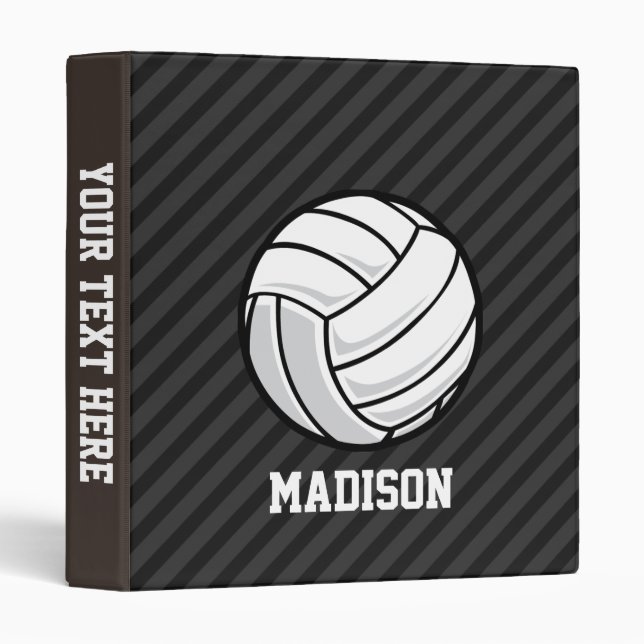 Volleyball; Black & Dark Grey Stripes Binder (Front/Spine)