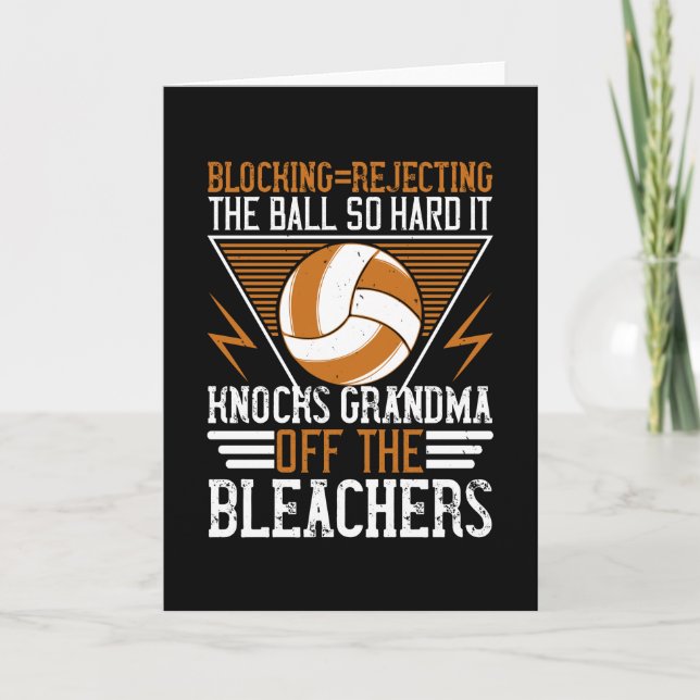 Volleyball - Block The Ball So Hard Card (Front)