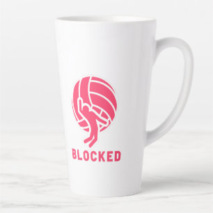 Volleyball blocked player latte mug