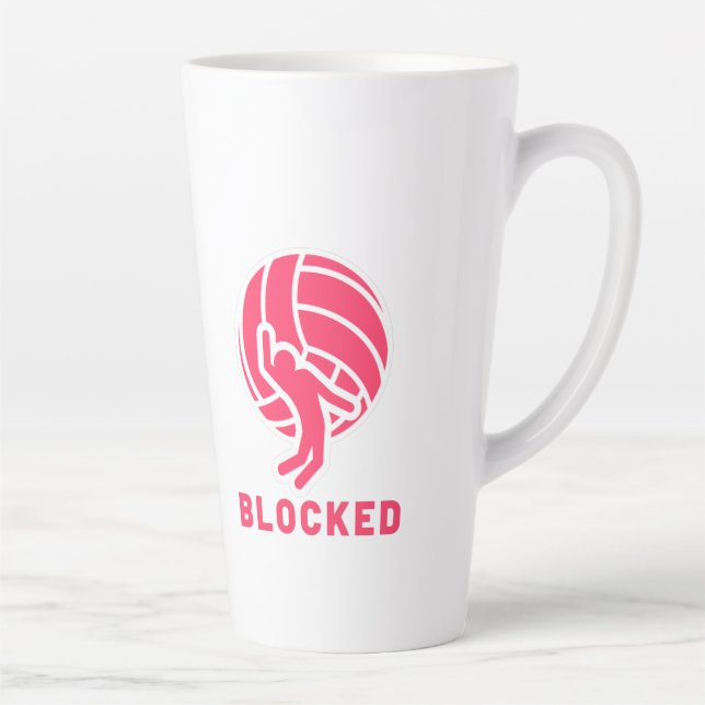 Volleyball blocked player latte mug (Right)