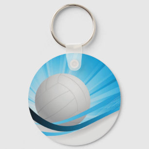 Volleyball blue Customize Personalize Keychain