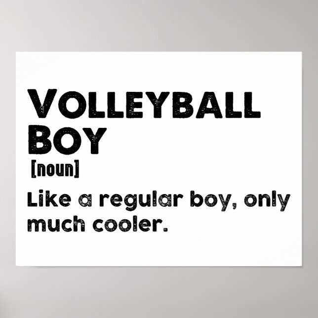 Volleyball Boy Funny Definition Poster (Front)