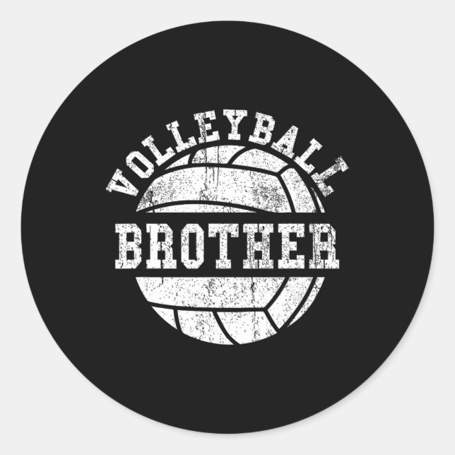 Volleyball Brother For Men And Kids  Classic Round Sticker (Front)