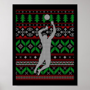 Volleyball Bump Set Spike College High School Happ Poster