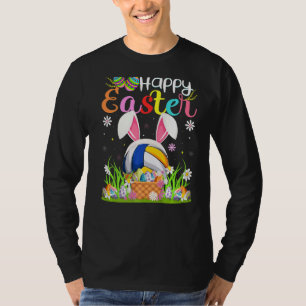 Volleyball Bunny Egg Hunting Volleyball Happy Eas T-Shirt