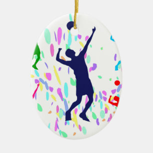 VOLLEYBALL CERAMIC ORNAMENT