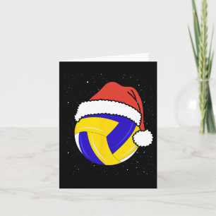 Volleyball Christmas Ball Santa Claus Hat Xmas Spo Card