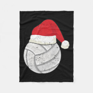 Volleyball Christmas Ball Santa Claus Hat Xmas Spo Fleece Blanket