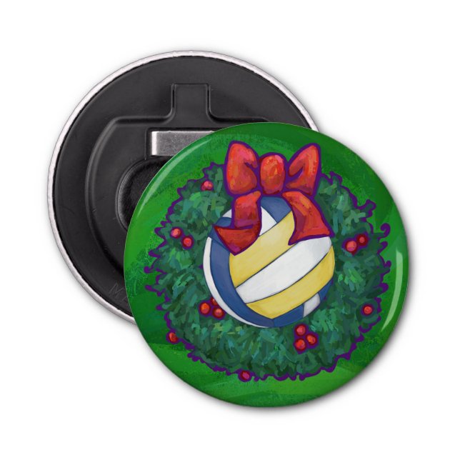 Volleyball Christmas Bottle Opener (Front)
