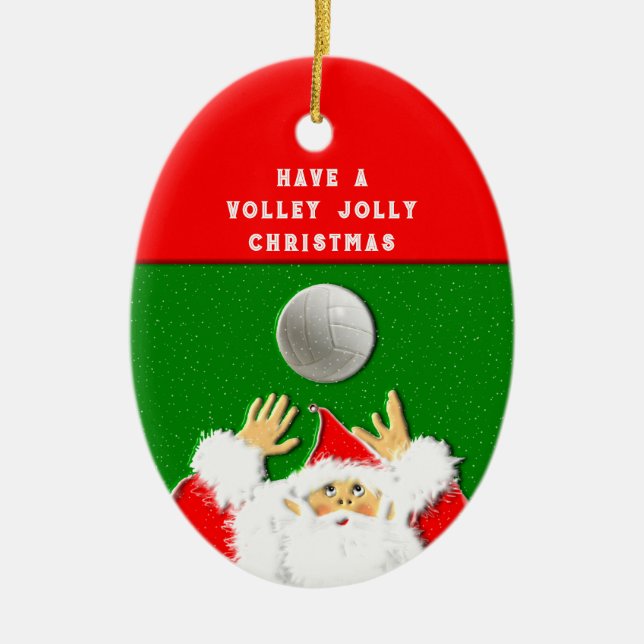 Volleyball Christmas Ceramic Ornament (Front)