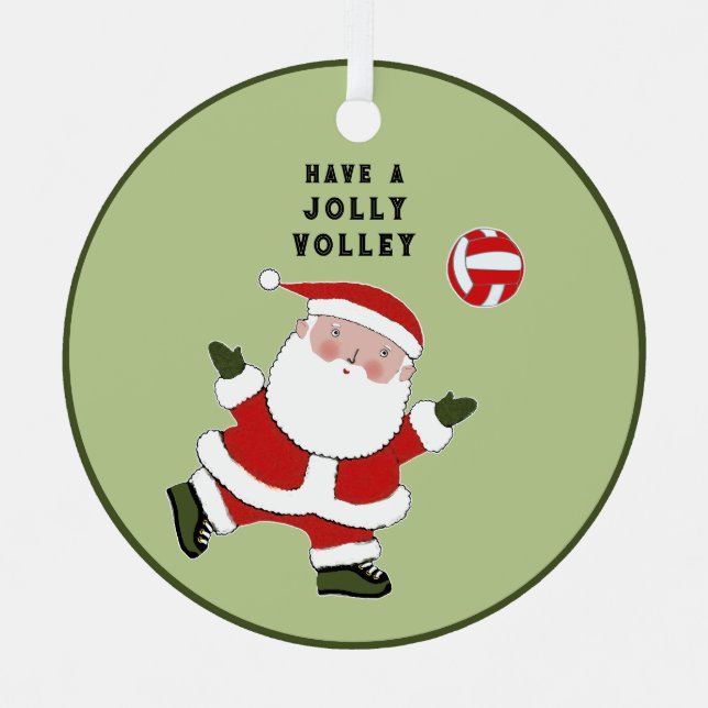 Volleyball Christmas Collectable Metal Ornament (Front)