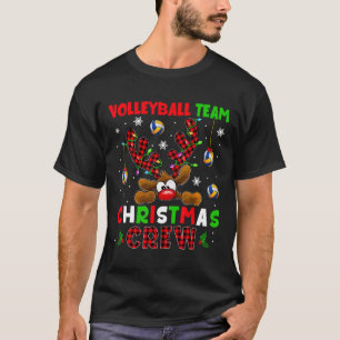 Volleyball Christmas Crew Xmas Reindeer Red Colour T-Shirt