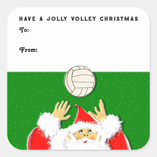 Volleyball Christmas gift tags (Front)