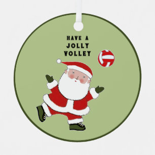 Volleyball Christmas Holiday Metal Ornament