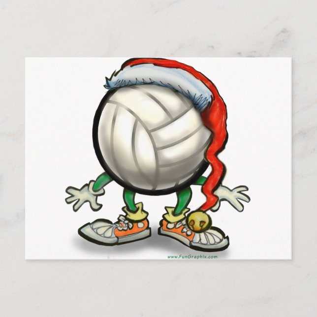Volleyball Christmas Holiday Postcard (Front)