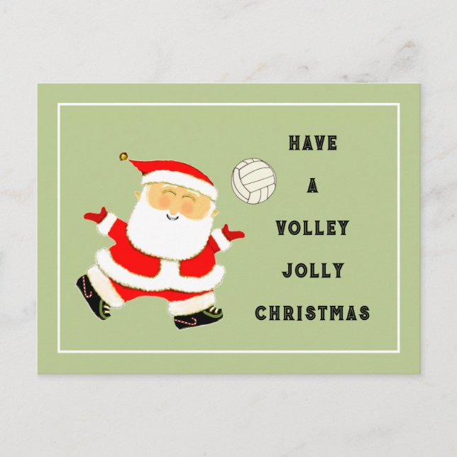 Volleyball Christmas Holiday Postcard (Front)
