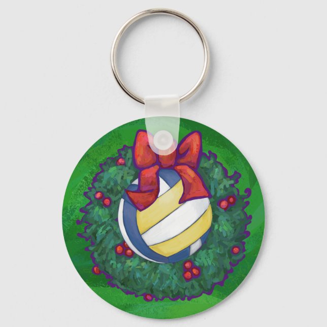 Volleyball Christmas Keychain (Front)