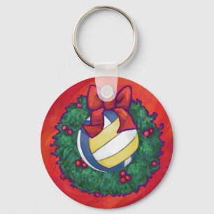 Volleyball Christmas Keychain