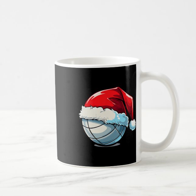Volleyball Christmas Santa Hat Funny Volleyball Lo Coffee Mug (Right)