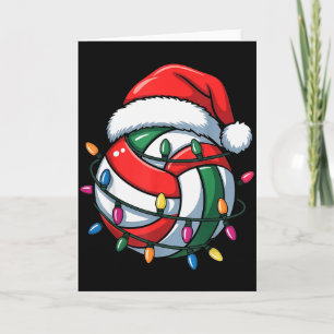Volleyball Christmas Santa Hat Volleyball Sport Me Card