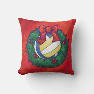 Volleyball Christmas Throw Pillow