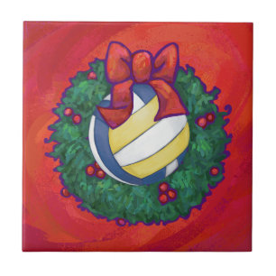 Volleyball Christmas Tile