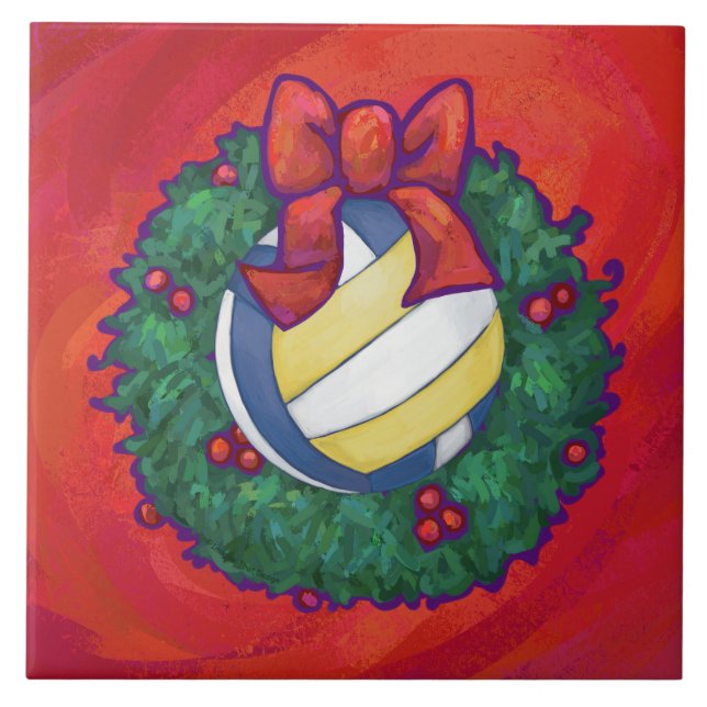 Volleyball Christmas Tile (Front)