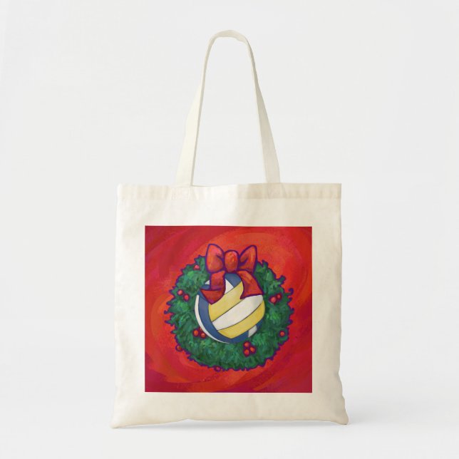 Volleyball Christmas Tote Bag (Front)