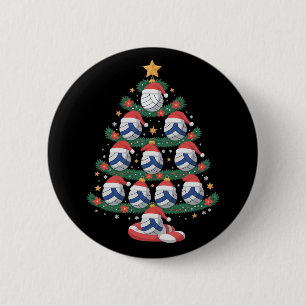 Volleyball Christmas Tree Lights Sports Player 2 Inch Round Button