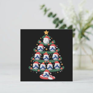 Volleyball Christmas Tree Lights Sports Player  Holiday Card