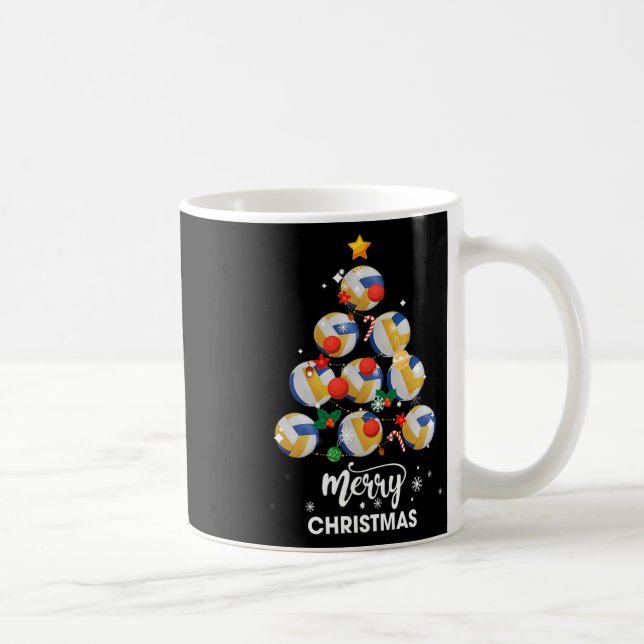 Volleyball Christmas Tree Xmas Gift For Volleyball Coffee Mug (Right)