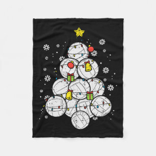 Volleyball Christmas Tree Xmas Sports Player Men W Fleece Blanket