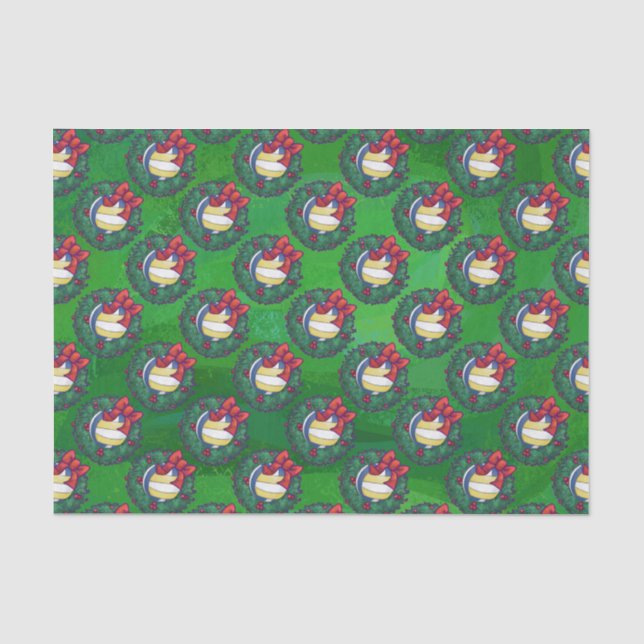 Volleyball Christmas Wreath Tissue Paper (Front)