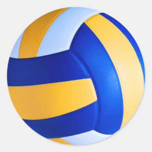 Volleyball classic round sticker