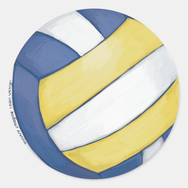 Volleyball Classic Round Sticker (Front)