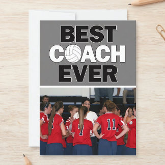 Volleyball Coach Best Ever Custom Photo Thank You Card