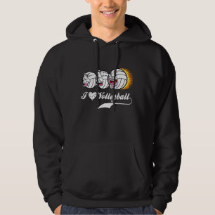 Volleyball Coach Dad Mom Faces I Heart Volleyball Hoodie