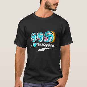 Volleyball Coach Dad Mom  Faces I Heart Volleyball T-Shirt